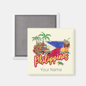 Filippijnen Tarsier vlag Palm Souvenir Magneet (Voorkant / Achterkant)