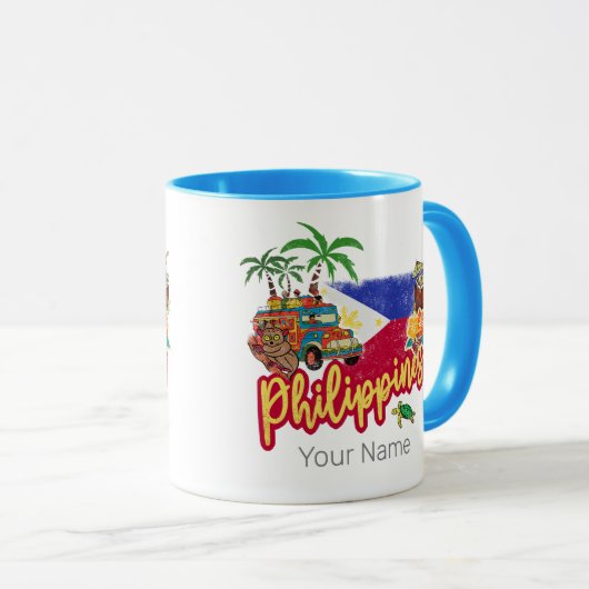 Filippijnen  Tarsier vlag Palm Souvenir Mok (Voorkant rechts)