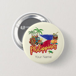 Filippijnen Tarsier vlag Palm Souvenir Ronde Button 5,7 Cm