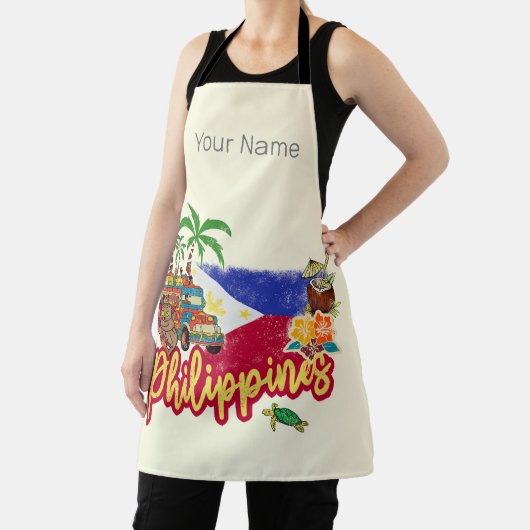 Filippijnen  Tarsier vlag Palm Souvenir Schort (Insitu)