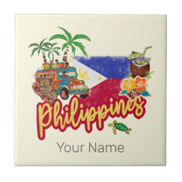 Filippijnen Tarsier vlag Palm Souvenir Tegeltje