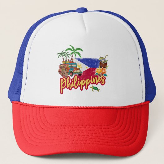 Filippijnen  Tarsier vlag Palm Souvenir Trucker Pet (Voorkant)