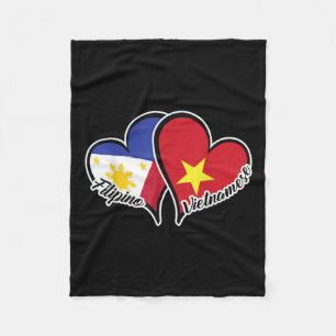 Filippijnen Vietnam Vlag Hart Half Filippijnse Hal Fleece Deken