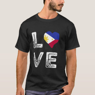 Filippijnen Vlag Liefde Hart Filippijnse Roots Her T-shirt