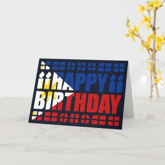 Filippijnen Vlag Verjaardag Kaart (Gele Bloem)