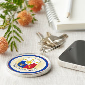 Filippijnen Wapen Cirkelvorm Sleutelhanger (Zijkant)