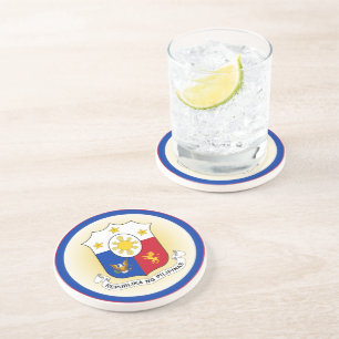 Filippijnen Wapen Cirkelvorm Zandsteen Onderzetter