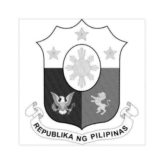 Filippijnen Wapen Rubber Stamp Rubberstempel (Afrduk)