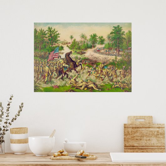 Filippijnse Amerikaanse oorlogsstrijd tegen Quingu Poster (Keuken)