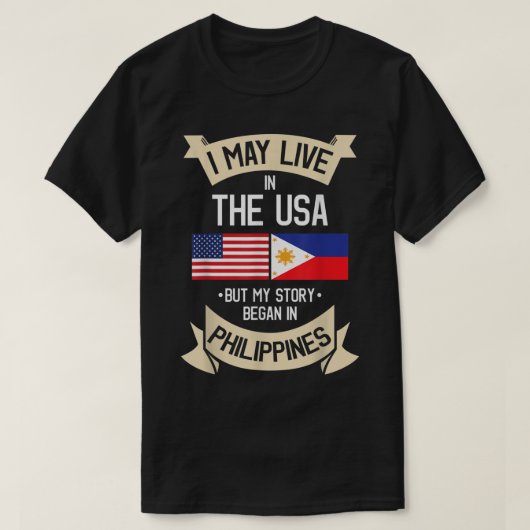 Filippijnse Amerikaanse vlag Filippijnse rots Gift T-shirt (Design voorkant)