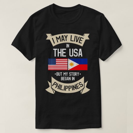 Filippijnse Amerikaanse vlag Filippijnse rots Gift T-shirt (Design voorkant)