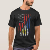 Filippijnse Amerikaanse vlag Retro Style VS Filipi T-shirt (Voorkant)