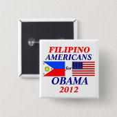 Filippijnse amerikanen voor Obama Vierkante Button 5,1 Cm (Voorkant /achterkant)