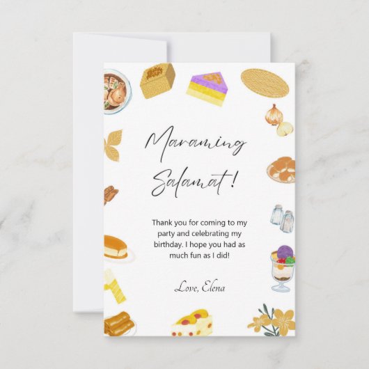 Filippijnse bedankkaart Filippijnse eten thema (Voorkant)