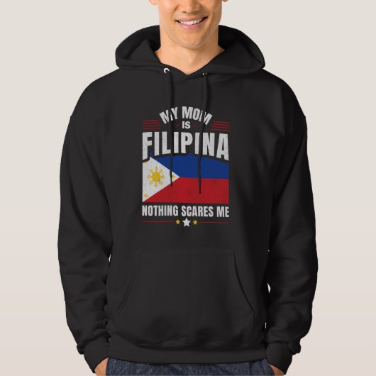 Filippijnse Filippijnen Mijn moeder is FILIPINA Ni Hoodie (Voorkant)