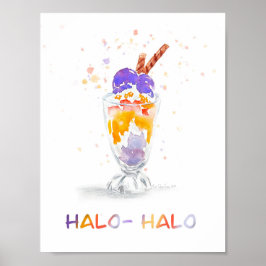 Filippijnse Halo Halo Waterverf Afdrukken Poster