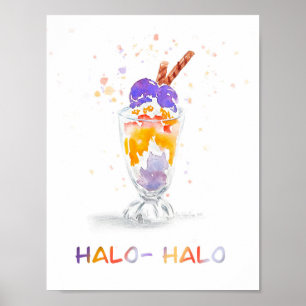 Filippijnse Halo Halo Waterverf Afdrukken Poster