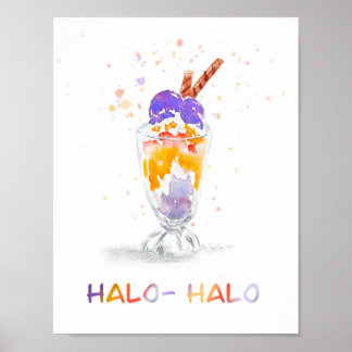 Filippijnse Halo Halo Waterverf Afdrukken Poster