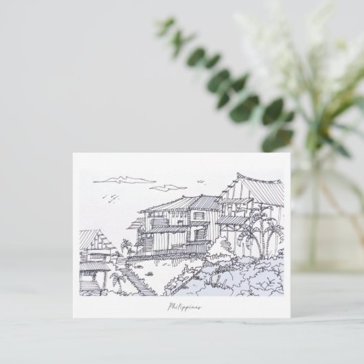 Filippijnse handschets briefkaart (Staand voorkant)
