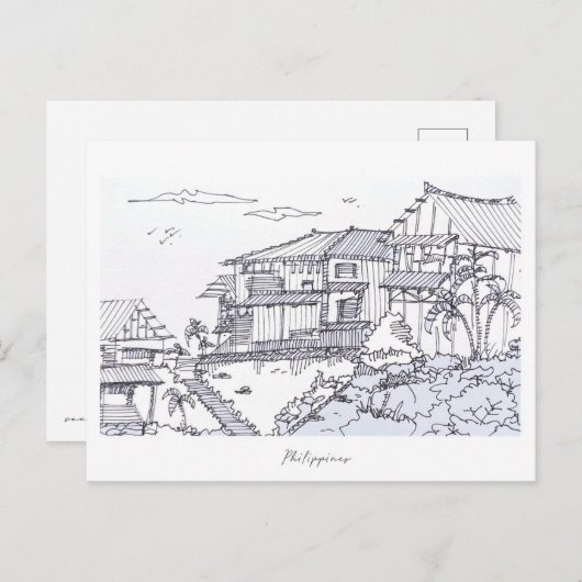 Filippijnse handschets briefkaart (Voorkant / Achterkant)