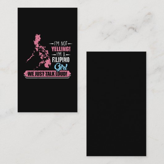 Filippijnse Humor Filipino Yelling Filipina Visitekaartje (Voorkant / Achterkant)