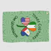Filippijnse Ierse USA Shamrock Vlag Gepersonalisee Golfhanddoek (Horizontaal)