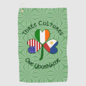 Filippijnse Ierse USA Shamrock Vlag Gepersonalisee Golfhanddoek (Voorkant)