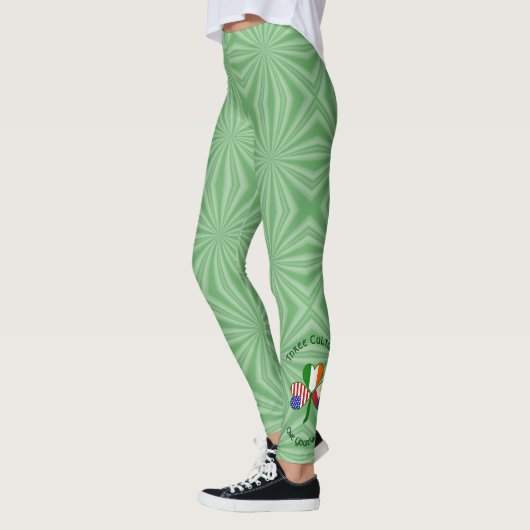 Filippijnse Ierse USA Shamrock Vlag Gepersonalisee Leggings (Links)