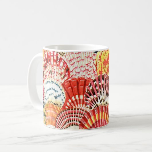 Filippijnse Jacobs stof Scallop Shells Mok (Voorkant links)