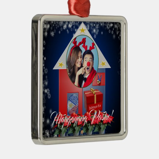 Filippijnse lantaarn, parol, vlag, Balikbayan Box Metalen Ornament (Rechts)