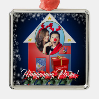 Filippijnse lantaarn, parol, vlag, Balikbayan Box Metalen Ornament