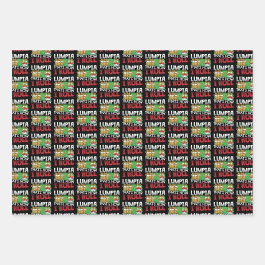 Filippijnse Lumpia Food Cartoon Inpakpapier Vel (Voorkant 2)