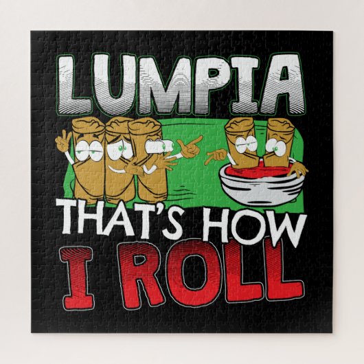 Filippijnse Lumpia Food Cartoon Legpuzzel (Verticaal)