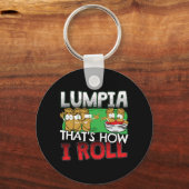 Filippijnse Lumpia Food Cartoon Sleutelhanger (Voorkant)