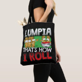 Filippijnse Lumpia Food Cartoon Tote Bag (Dichtbij)