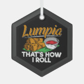 Filippijnse Lumpia Food Quote Glas Ornament (Voorkant)