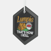 Filippijnse Lumpia Food Quote Glas Ornament (Voorkant links)