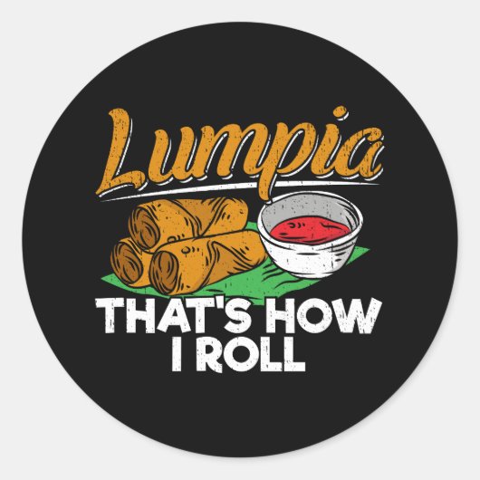 Filippijnse Lumpia Food Quote Ronde Sticker (Voorkant)