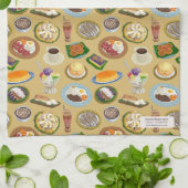 Filippijnse ontbijt en Meryenda (Snacks) Patroon Theedoek (Gevouwen)