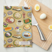 Filippijnse ontbijt en Meryenda (Snacks) Patroon Theedoek (Quarter Fold)