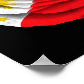 Filippijnse Roos Vlag op zwart Poster (Hoek)