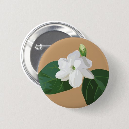 Filippijnse serie: Sampaguita Flower Ronde Button 5,7 Cm (Voorkant /achterkant)