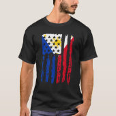 Filippijnse vlag Amerikaans gekweekt Pinoy USA T-shirt (Voorkant)