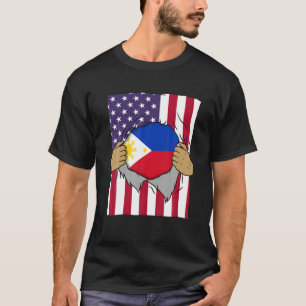 Filippijnse vlag binnen me thuispride Filipino Ame T-shirt