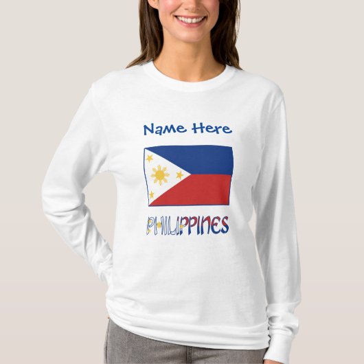 Filippijnse vlag blauw Personalisatie T-shirt (Voorkant)