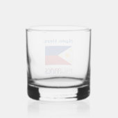 Filippijnse vlag blauw Personalisatie Whisky Glas (Achterkant)