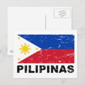 Filippijnse vlag briefkaart (Voorkant / Achterkant)