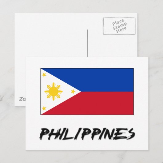 Filippijnse vlag briefkaart (Voorkant / Achterkant)