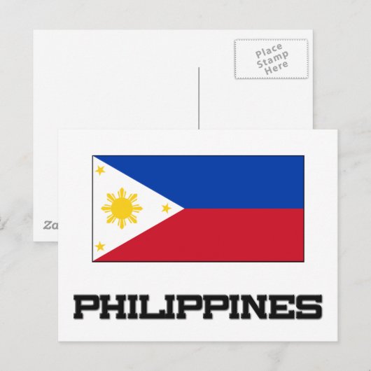 Filippijnse vlag briefkaart (Voorkant / Achterkant)