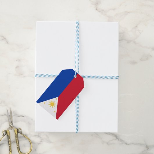 Filippijnse vlag cadeaulabel (Met Touw)